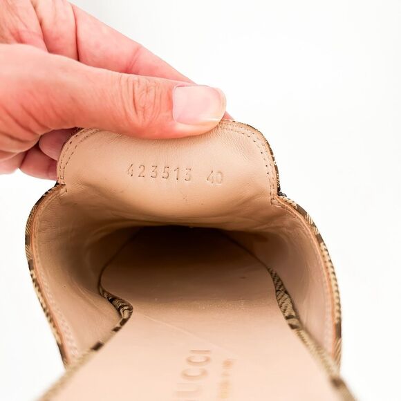 Gucci Princetown Jumbo GG Canvas Loafers Mules Brown Size 40, 10 - Picture 11 of 15